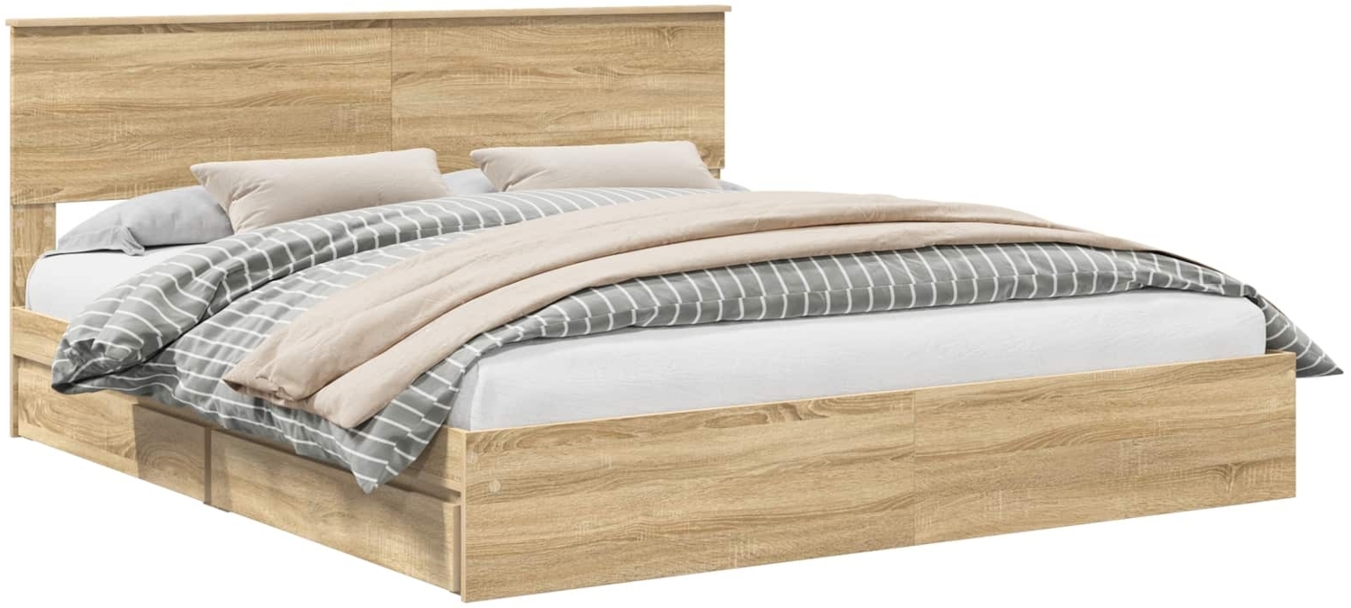 vidaXL Aufbewahrungsbett Sonoma-Eiche 180x200 cm Holzwerkstoff 3408433 Bild 1