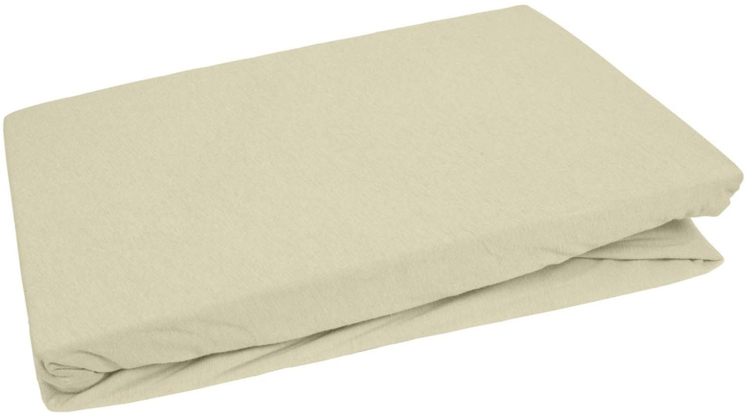 Bettwaesche-mit-Stil Jersey Spannbettlaken creme 140 – 160 x200cm Höhe bis 20cm Bild 1