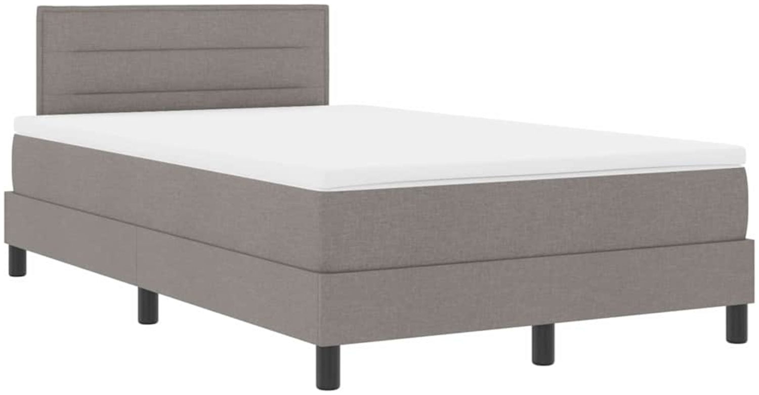 vidaXL Boxspringbett mit Matratze Taupe 120 x 190 cm Stoff 3342118 Bild 1