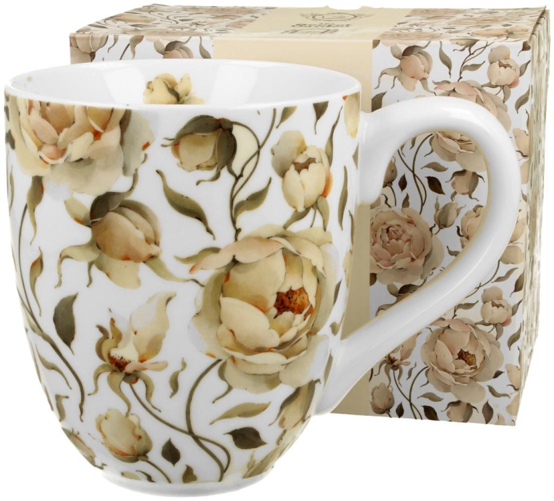 DUO FLORAL XXL Becher 1000 ml ENGLISH ROSES WHITE New Bone China Porzellan Bild 1