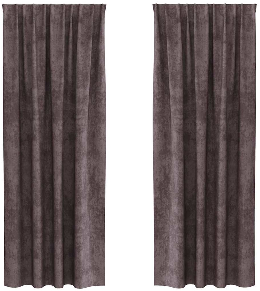 vidaXL Samtvorhänge mit Vorhängen 2 pcs Braun 225 x 140 cm Samt 4107695 Bild 1