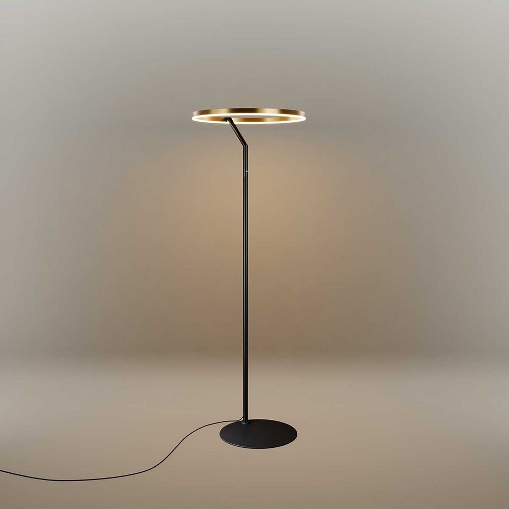 s.luce Ring LED-Stehleuchte Ø 60cm mit Touchdimmer Gold, Schwarz Bild 1