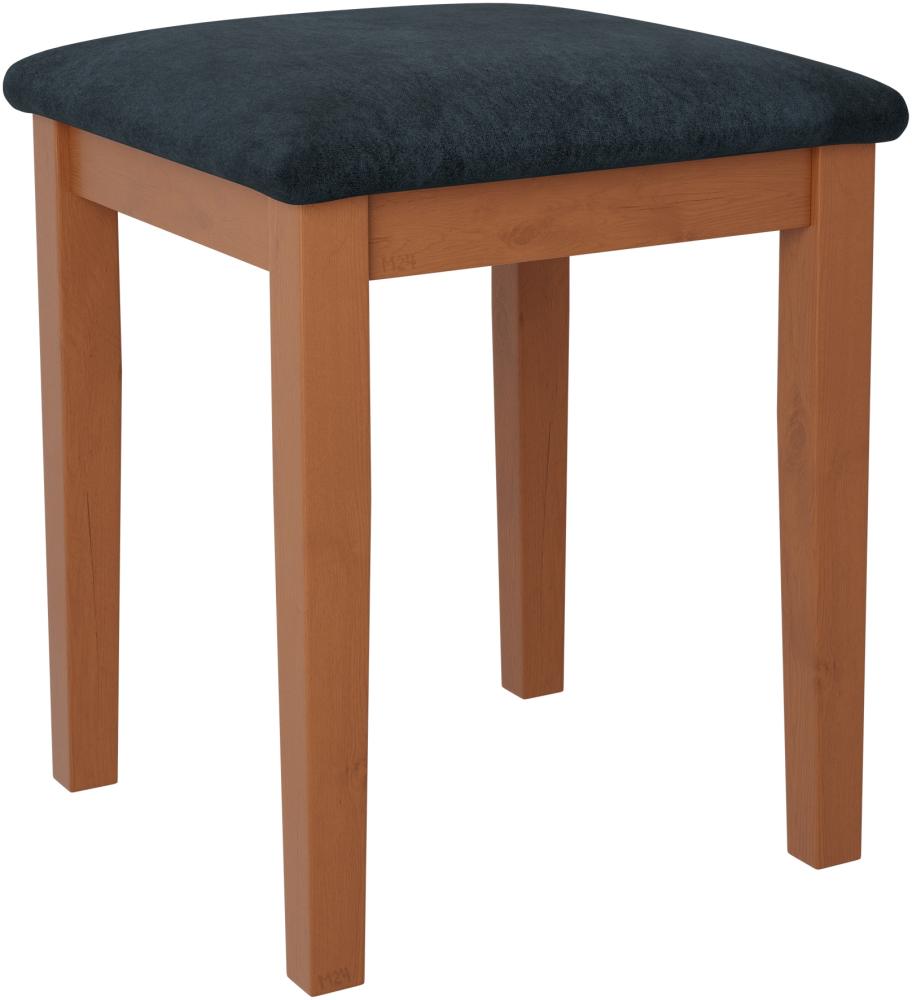 Hocker T3, Schemel bis 120 kg, aus Buchenholz, 36x36x47 cm (Stoff: Zetta 300, Holzfarbe: Erle) Bild 1