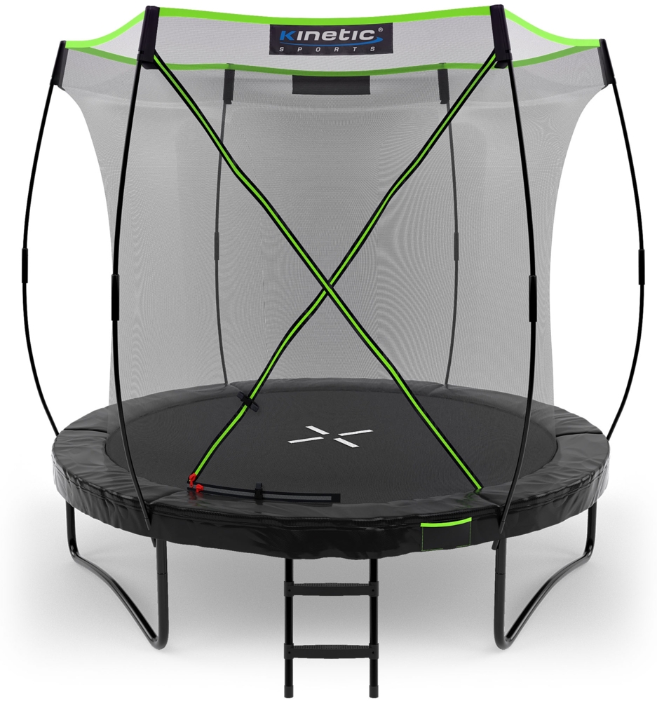 KINETIC SPORTS Premium Outdoor Trampolin 'Ultimate Pro' für Kinder und Erwachsene, AirMAXX Sprungtuch, mit Leiter, Fieberglas, bis zu 160 kg, Kürbis-Design, Ø 244 cm Bild 1