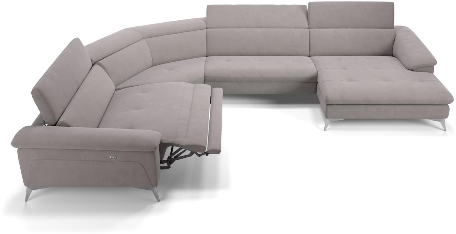 Sofanella Wohnlandschaft STELLA Stoffbezug Sofalandschaft Ecksofa in Hellgrau Bild 1