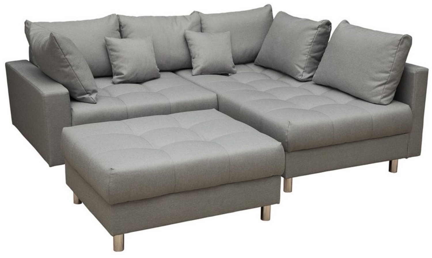 riess-ambiente Ecksofa KENT 220cm grau, Set 2 Teile, Wohnzimmer · Couch · Stoff-Bezug · Federkern · inkl. Hocker · Design Bild 1