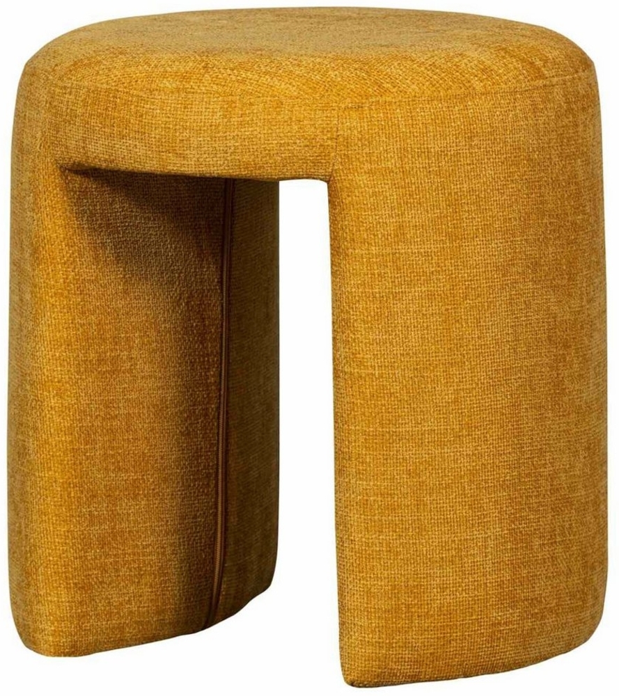 WOOOD Hocker Hocker Charlie aus Chenille-Stoff, Gelb Bild 1