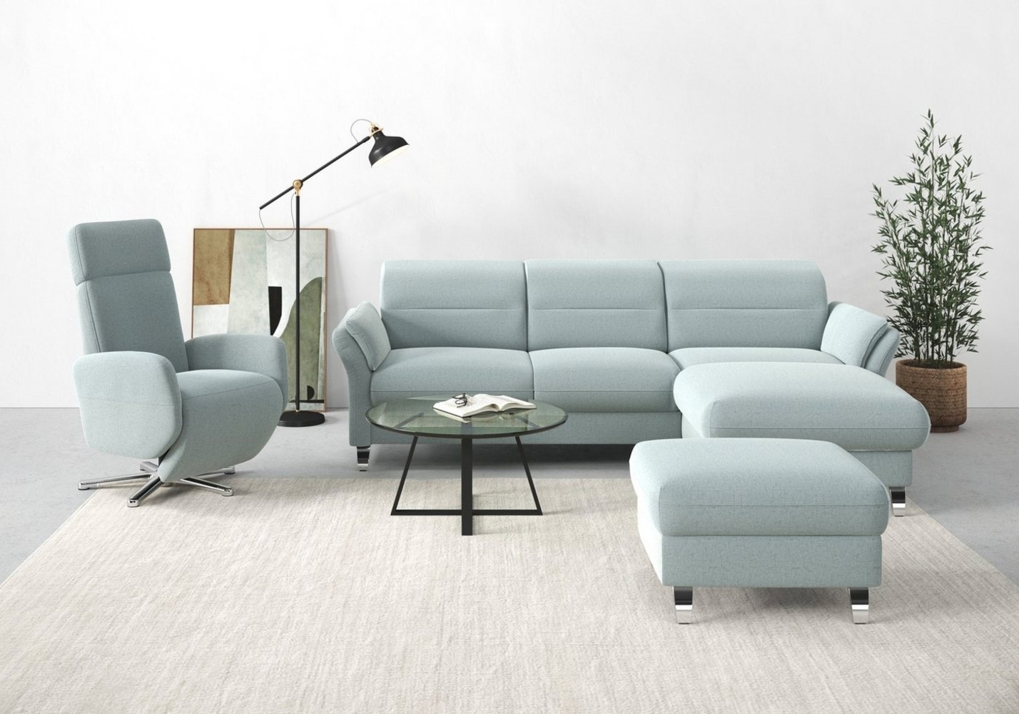 sit&more Ecksofa Grenoble L-Form, Federkern, wahlweise mit Bettfunktion, Bettkasten, Armteilverstellung Bild 1