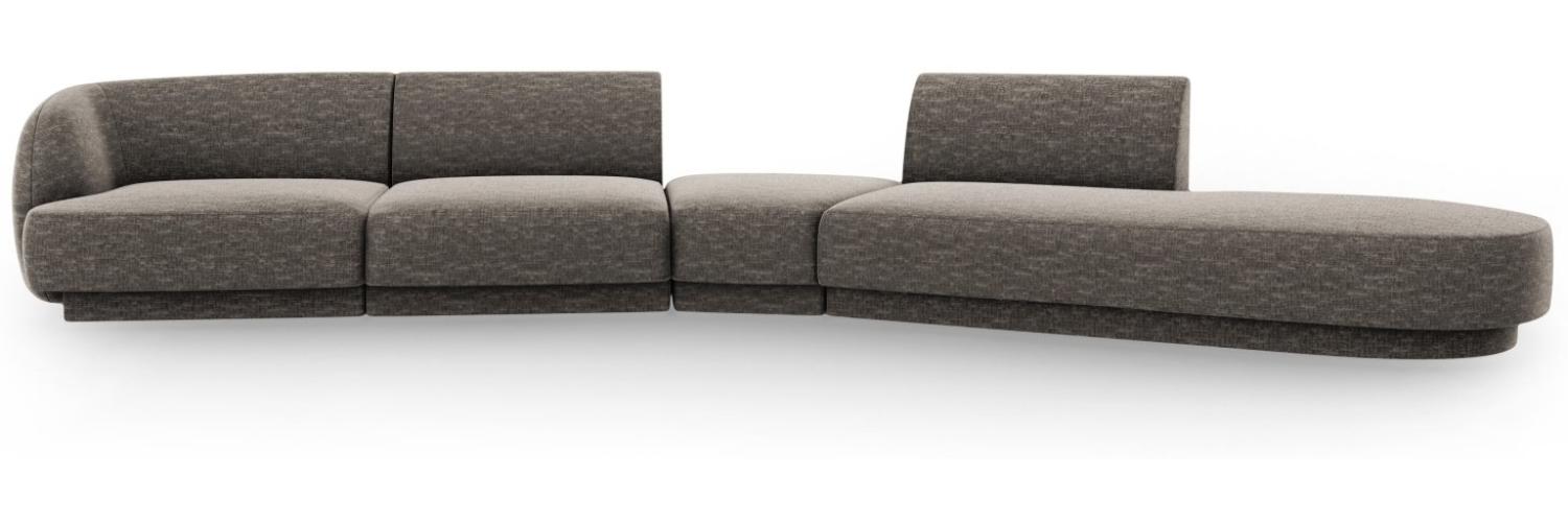 Micadoni Modulares Sofa Miley 5-Sitzer Rechts Chenille Grau Bild 1