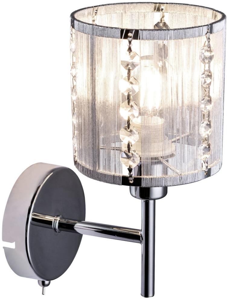 LED Kristall Wandleuchte, Chrom, silber metallic, H 24,5 cm Bild 1