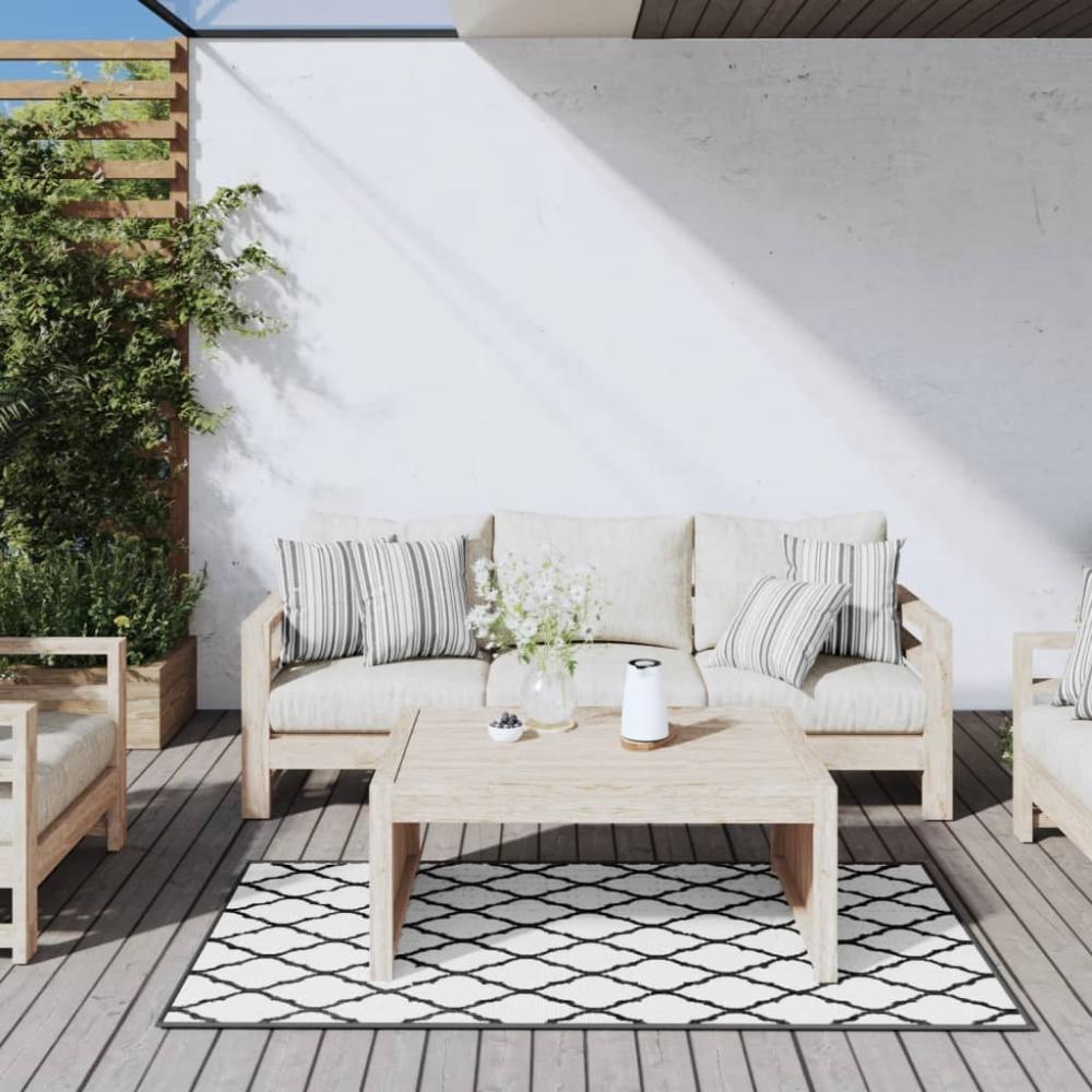 vidaXL Outdoor-Teppich Grau und Weiß 80x150 cm Beidseitig Nutzbar 364779 Bild 1