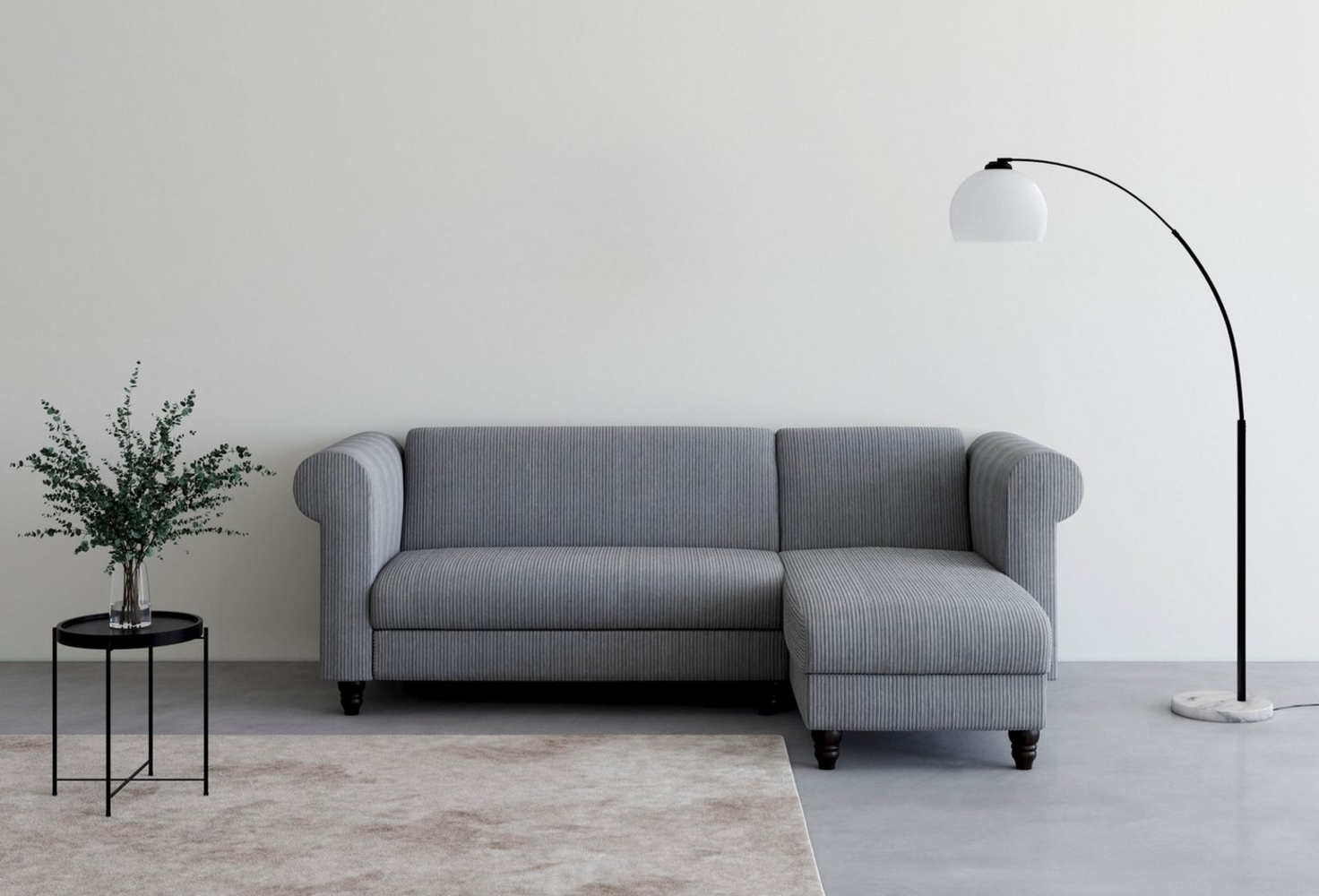Dorel Home Ecksofa Felix II, L-Form, Schlafsofa 241cm (Liegefl. 108/195 cm), verstellb. Rückenlehne, Recamiere wechselbar, Cord Bild 1