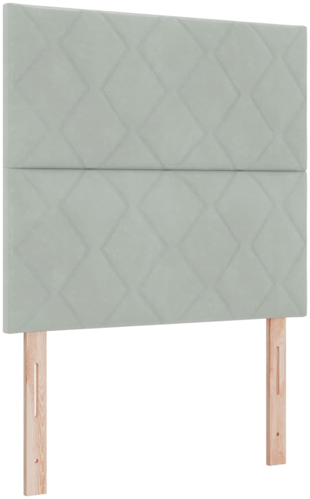 vidaXL LED Boxspringbett mit Matratze Hellgrau 100 x 200 cm Stoff 3343358 Bild 1