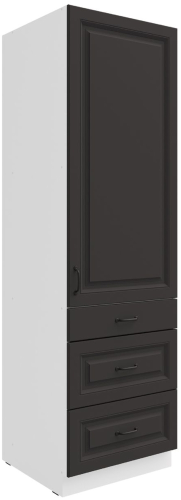 Küchen Hochschrank 60 cm Stilo Grau Weiss Küchenzeile Küchenblock mit Schubladen Bild 1