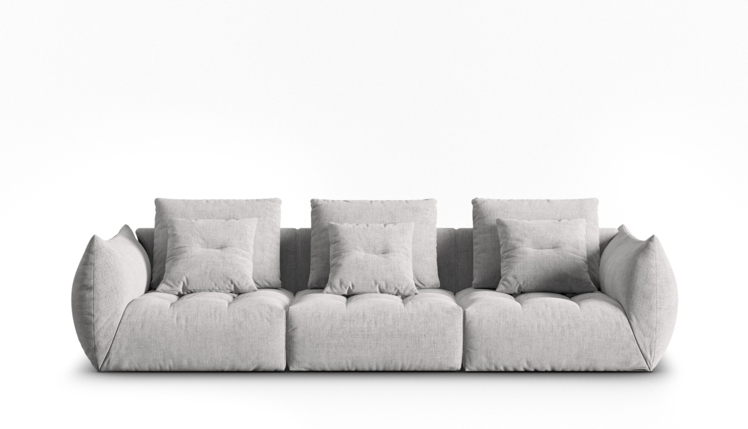 Micadoni Sofa Bloom 4-Sitzer Strukturierter Stoff Silber Bild 1