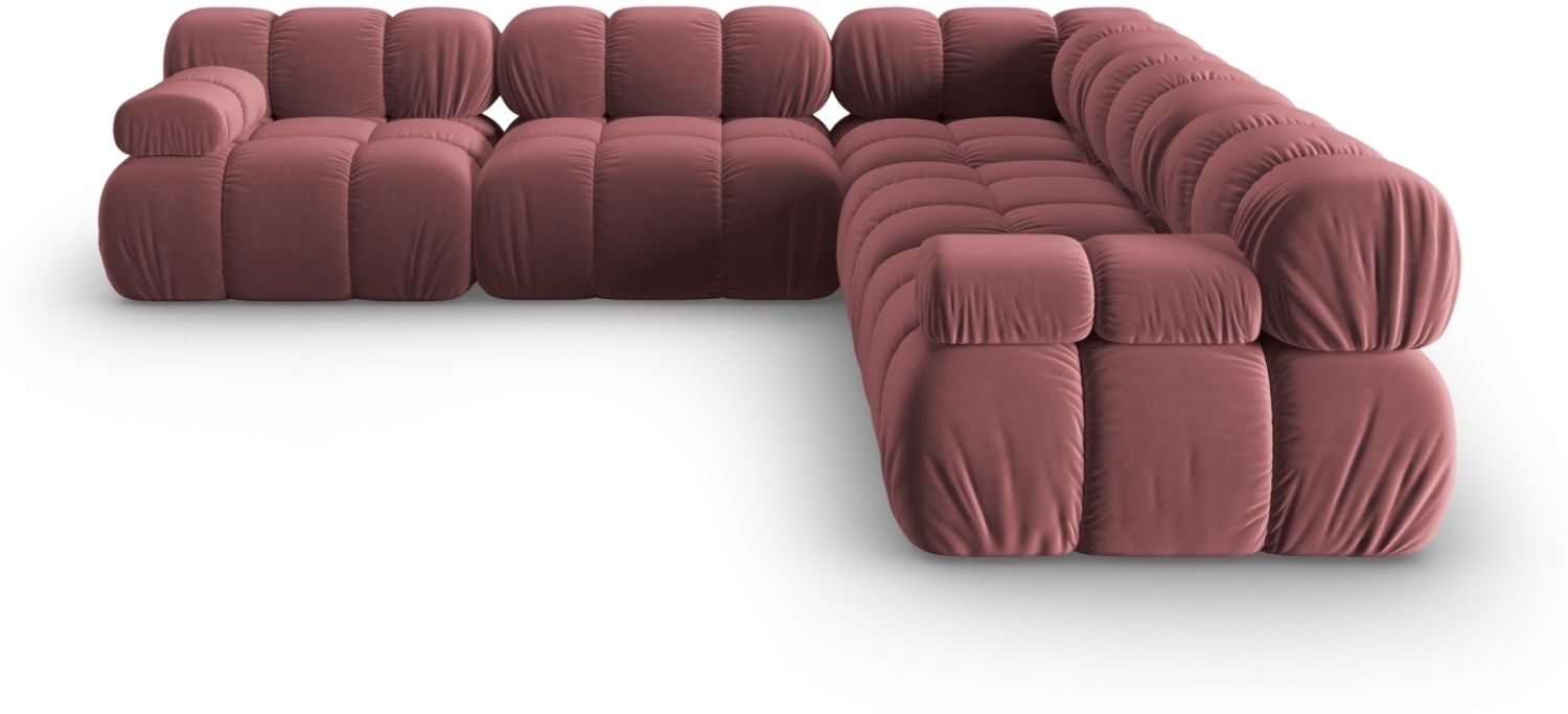 Micadoni Symmetrisches Ecksofa Bellis 5-Sitzer Samt Bluvel Rosa Bild 1