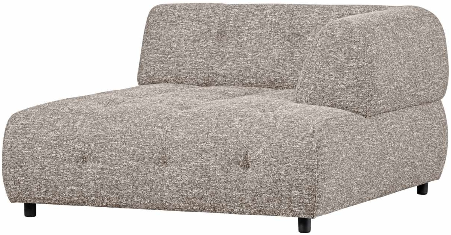 Modulsofa Louis Chaiselongue aus grobmaschigen Stoff Rechts, Hellgrau Bild 1