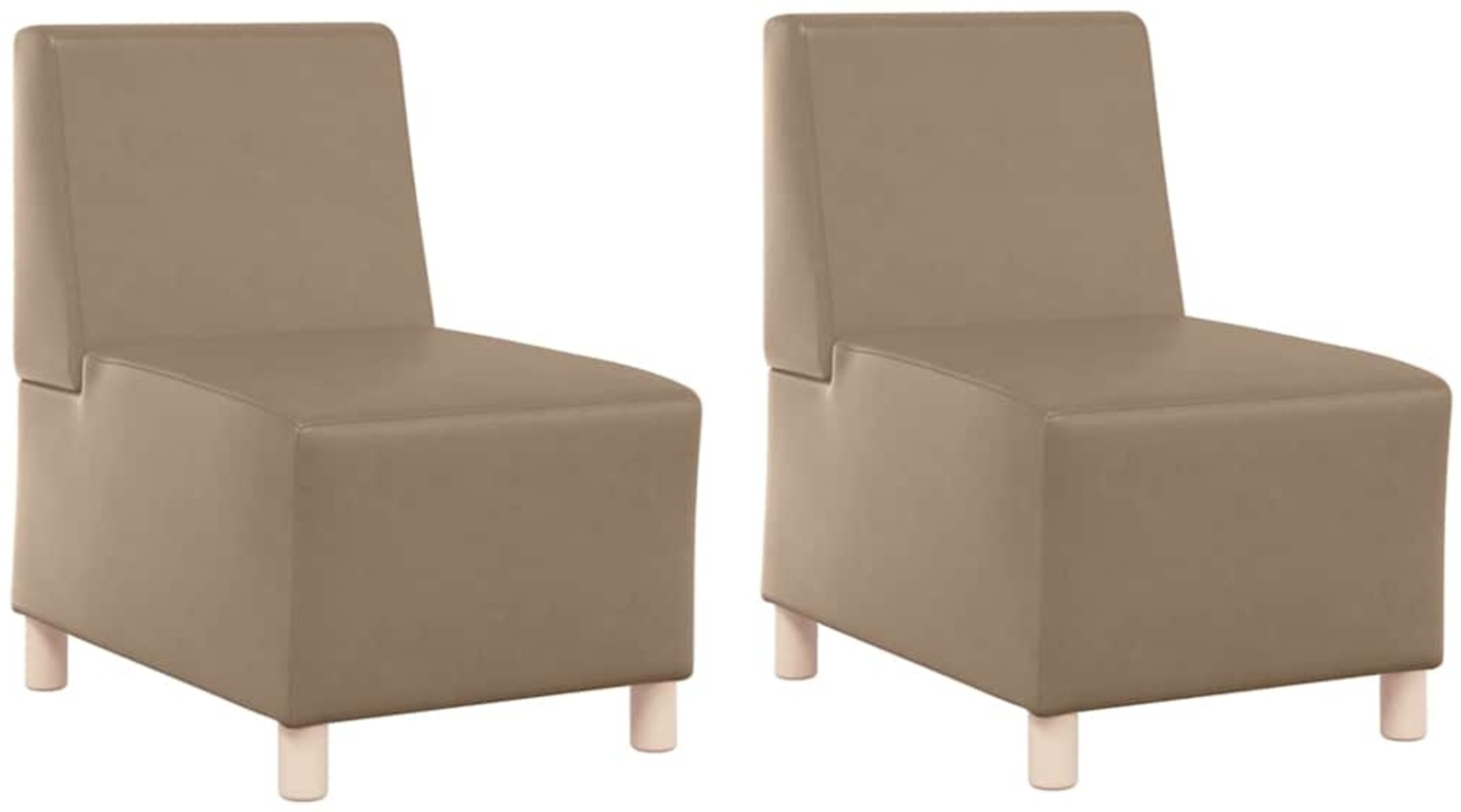 vidaXL Modulares Armfreies Sofa 2 pcs Cappuccino 55 x 74 x 82 cm 3399773 Bild 1