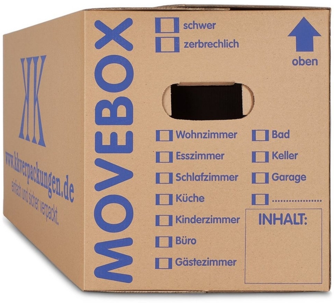 KK Verpackungen Aufbewahrungsbox (Spar-Set, 20 St, 20er-Set), Movebox 2-welliger Umzugskarton Umzugskiste 40kg Braun Bild 1