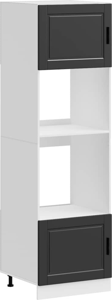 vidaXL Herdumbauschränke 2 Stk. Porto Schwarz Holzwerkstoff 3315052 Bild 1