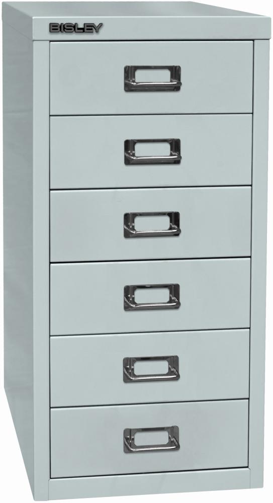 Bisley MultiDrawer™, 29er Serie, DIN A4, 6 Schubladen, Farbe lichtgrau Bild 1