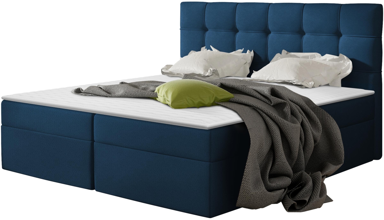 Boxspringbett Felipe, Blau, 140 x 200 cm Bild 1