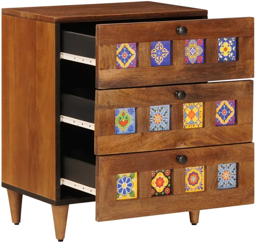 vidaXL Nachttisch Braun 50 x 33 x 62 cm Massivholz Mango 4018233 Bild 1