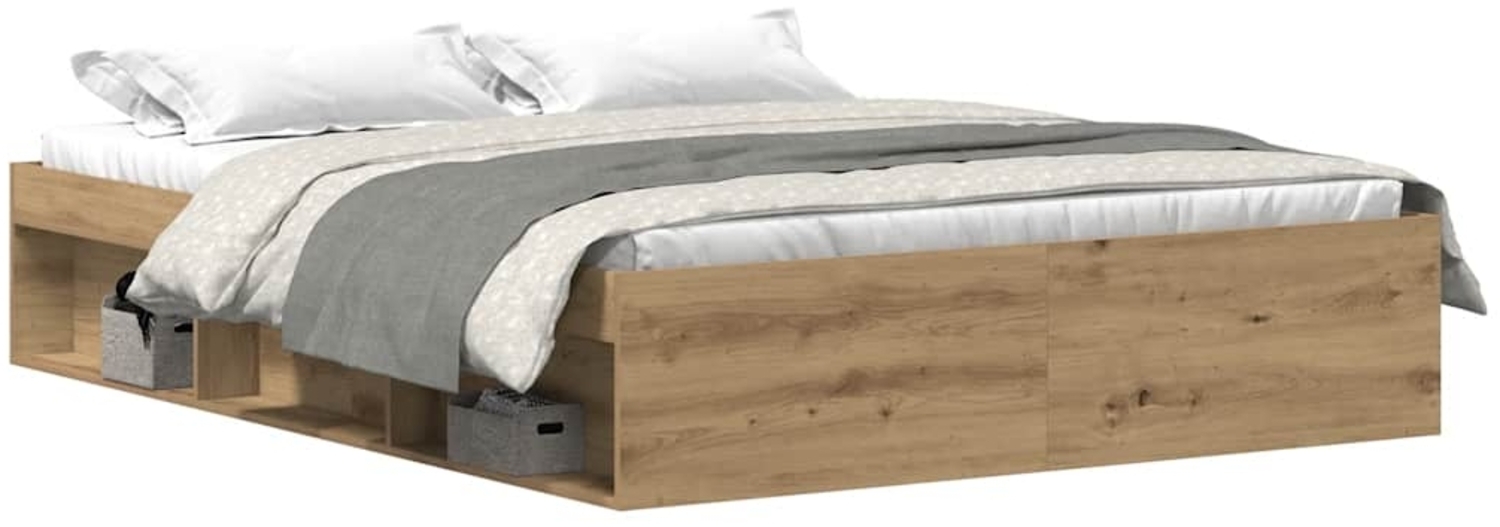 vidaXL Bettgestell ohne Matratze Artisan-Eiche 150x200cm Holzwerkstoff 3329313 Bild 1