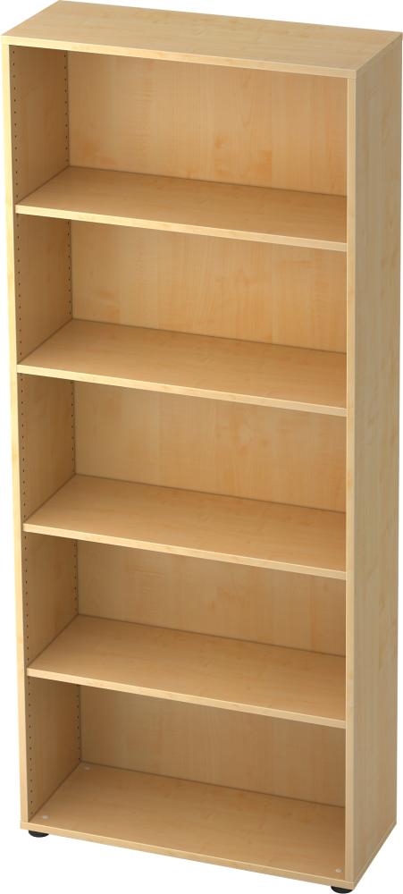 bümö Regal Ahorn, Standregal aus Holz für 5 Ordnerhöhen - Bücherregal 80 cm breit, Aktenregal für Ordner & Bücher, Büroregal, Holzregal, Ordnerregal, Aufbewahrungsregal, Buchregal, 4000-3 Bild 1