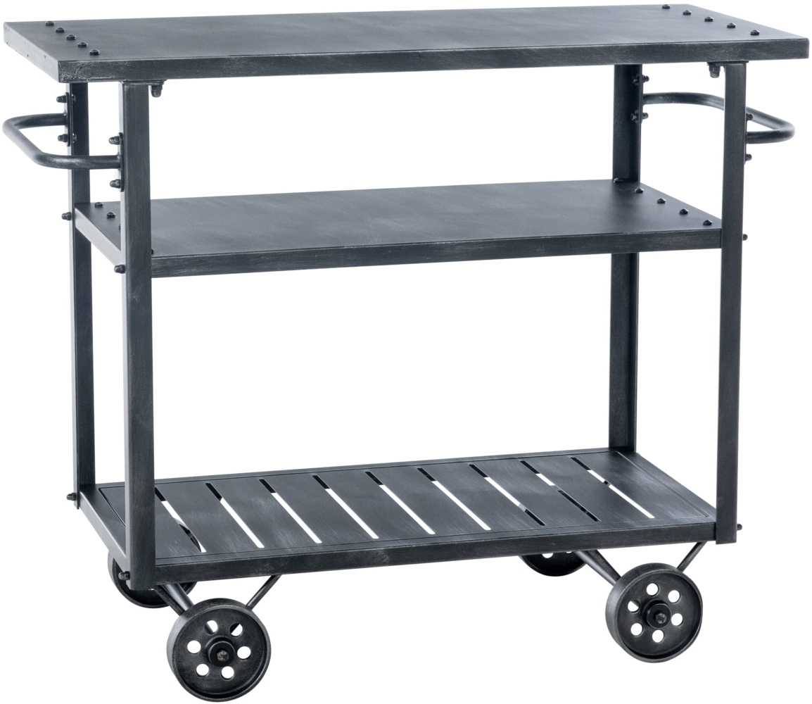 CLP Servierwagen Spring - Barwagen mit Rollen, Metall-Gestell,antik silber Bild 1