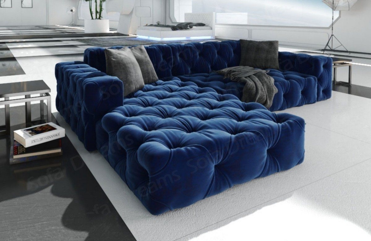 Sofa Dreams Ecksofa Polster Design Sofa Samtstoff Menorca L Form kurz Stoffsofa, Loungesofa Bild 1