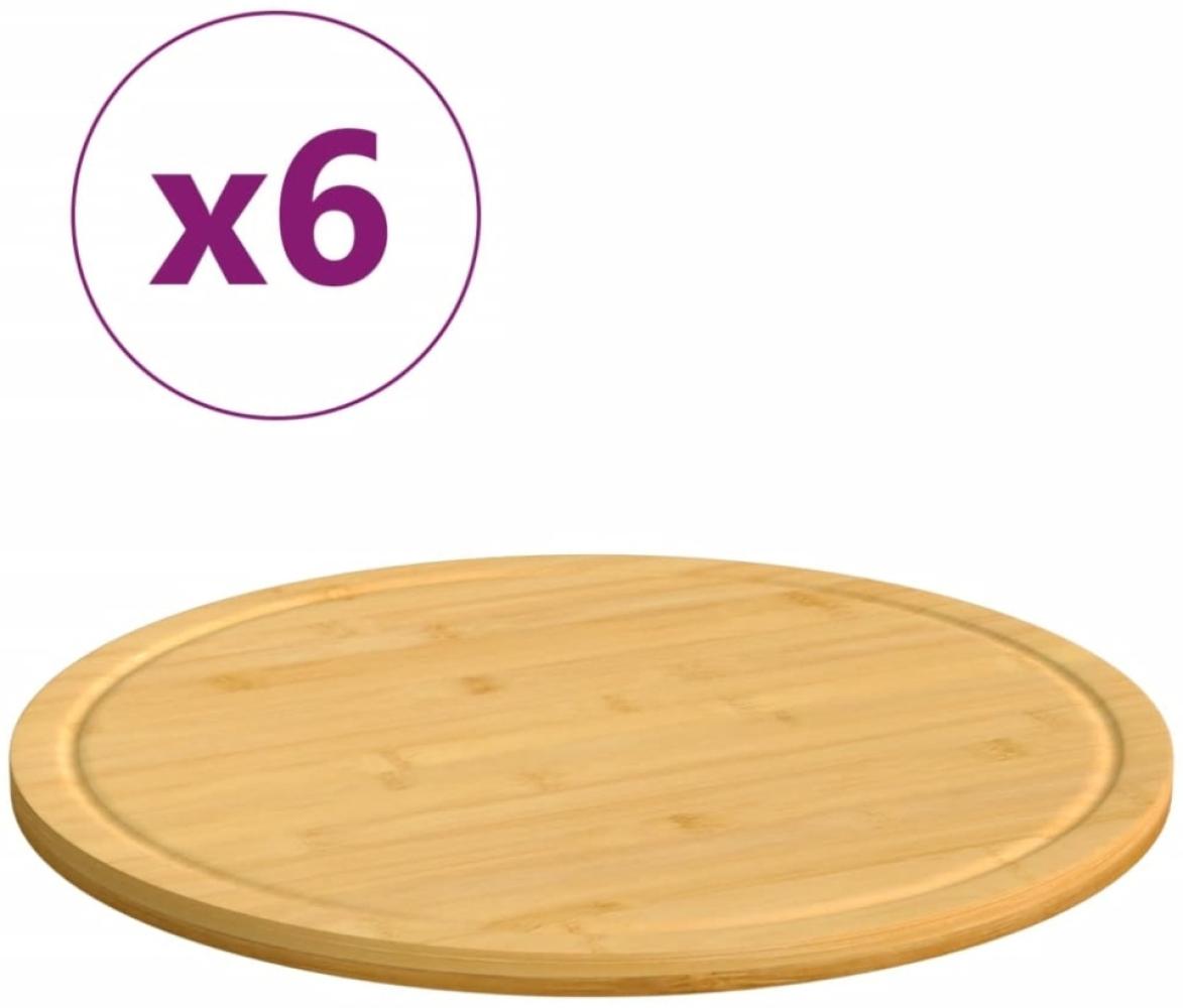 vidaXL Schneidebretter 6 Stk. Ø30x1,5 cm Bambus Bild 1