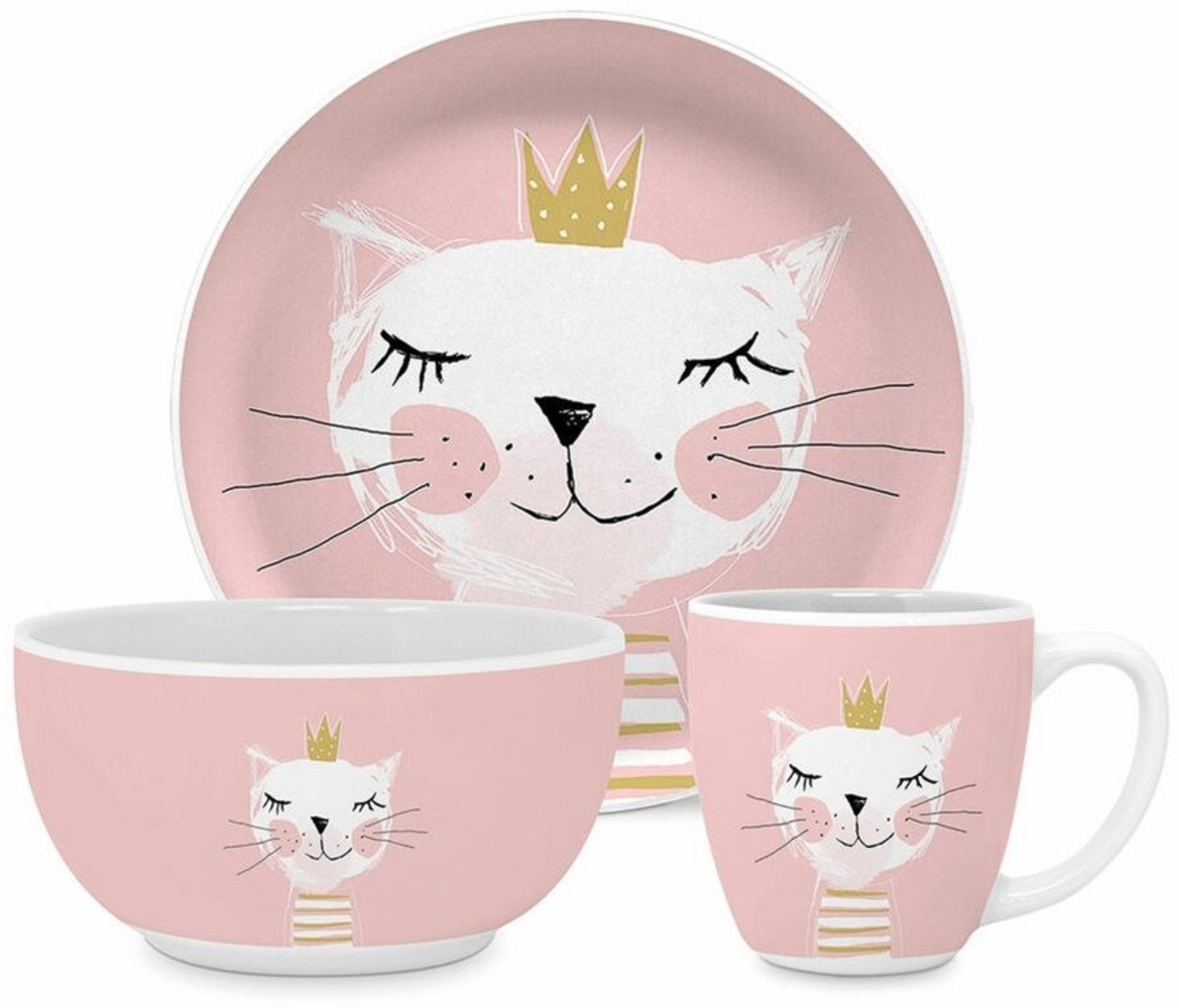 PPD Kindergeschirr-Set Happy Cat Kids Set (3-tlg), New Bone China Bild 1