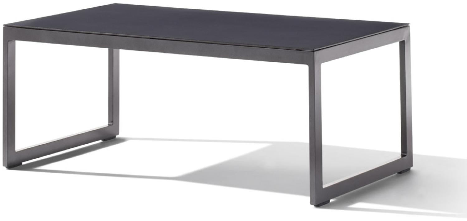 Sieger 603/G Loungetisch mit lackierter Glasplatte, Aluminium Eisengrau 60 x 44 x 110 cm Bild 1