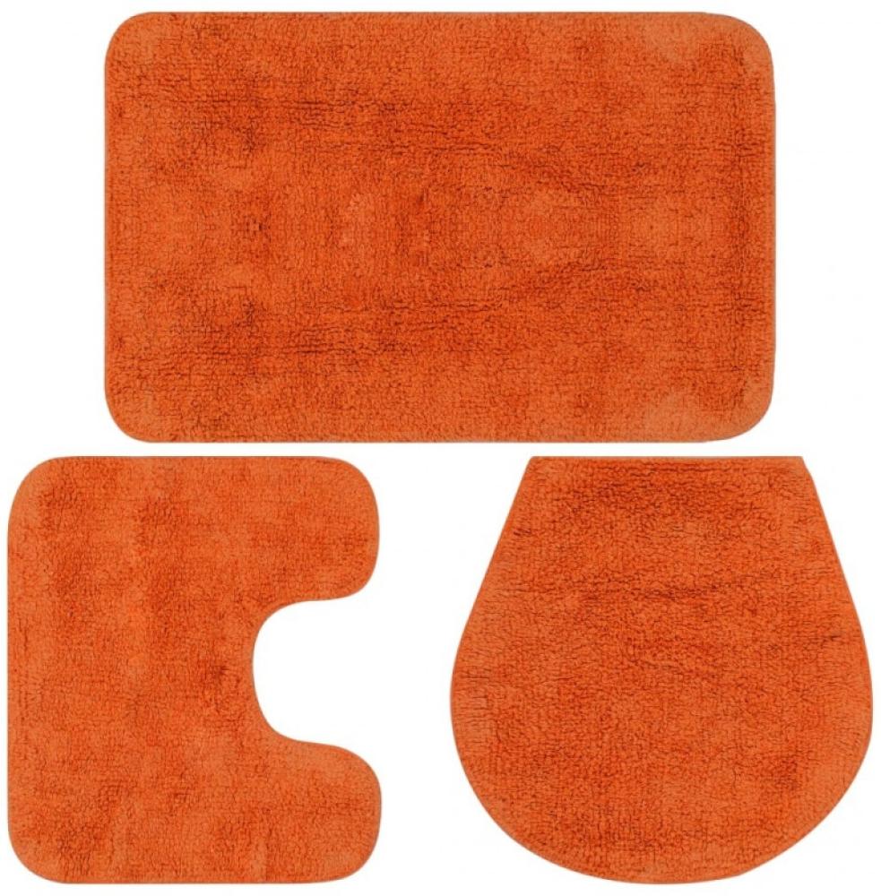 vidaXL Badematten-Set 3-tlg. Stoff Orange 133227 Bild 1