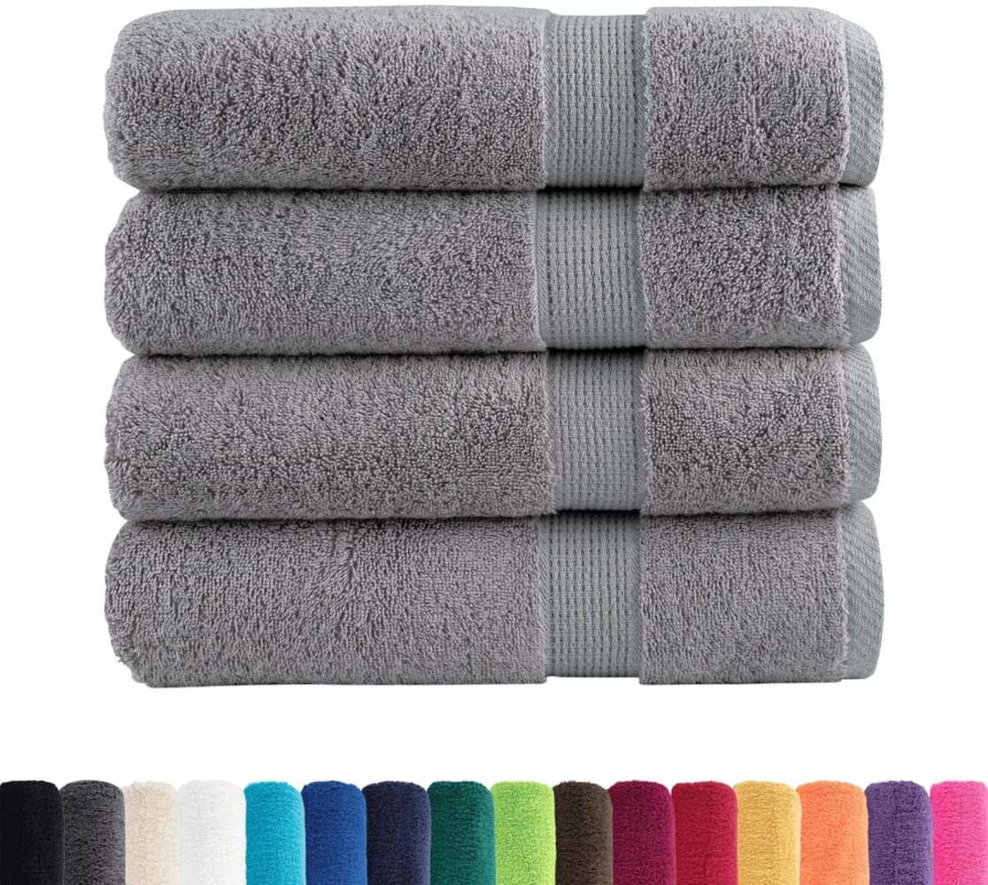vidaXL Premium-Handtücher SOLUND 4 Stk. Grau 50x100 cm 600 g/m² 137306 Bild 1