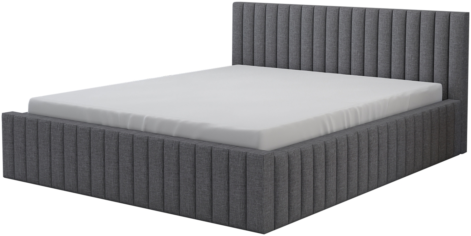 Polsterbett LOG-OM 140x200 ohne Matratze mit Bettkasten und Lattenrost. Farbe: Silber 21 Bild 1