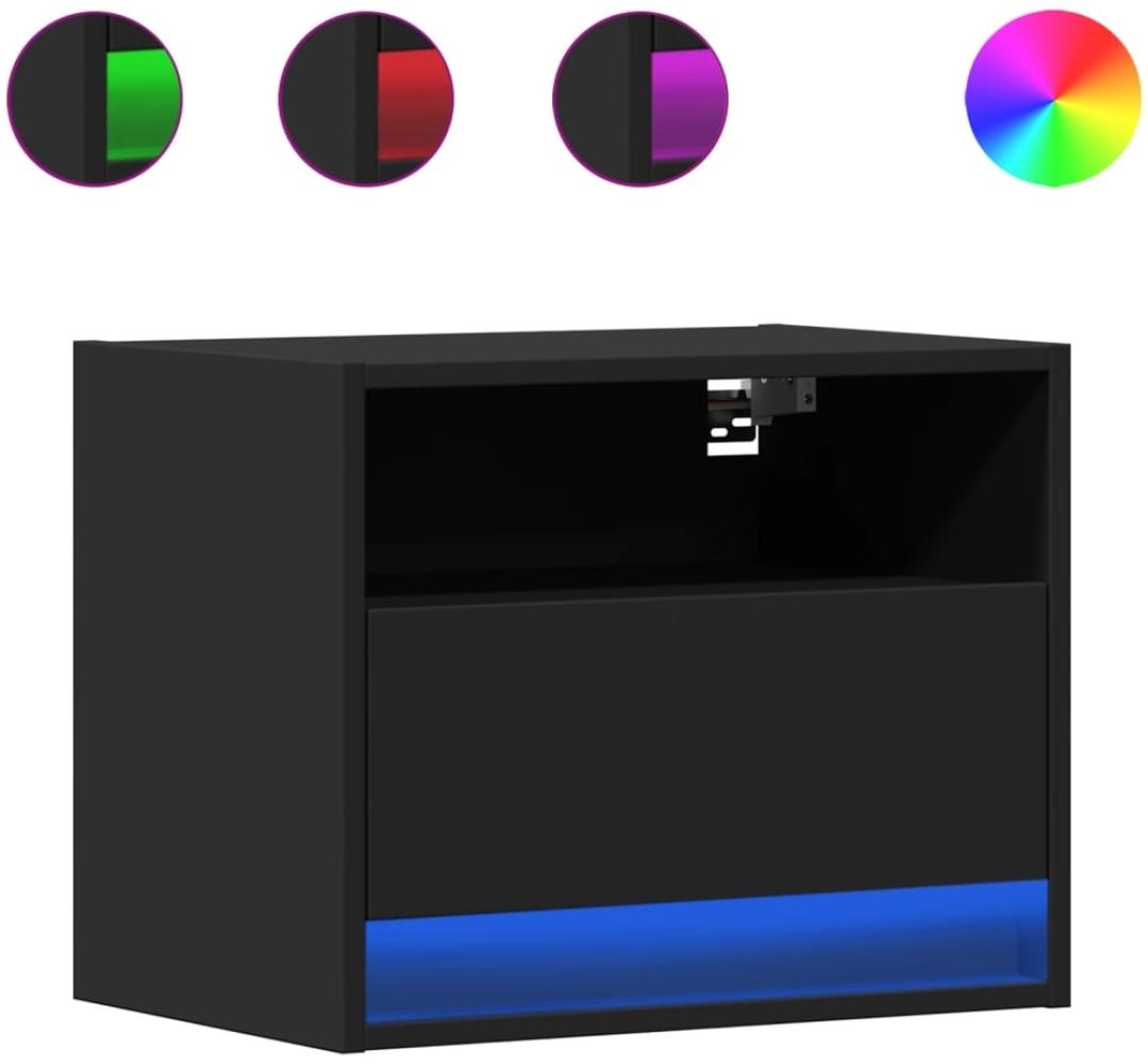 vidaXL Wand-Nachttische mit LED-Leuchten 2 Stk. Schwarz 852064 Bild 1