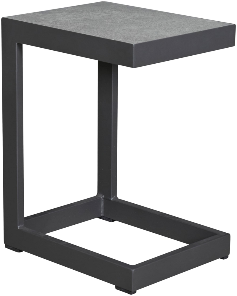 SONDRINO Beistelltisch, Platte: Keramik Beton Optik, Gestelll: Aluminium anthrazit Bild 1