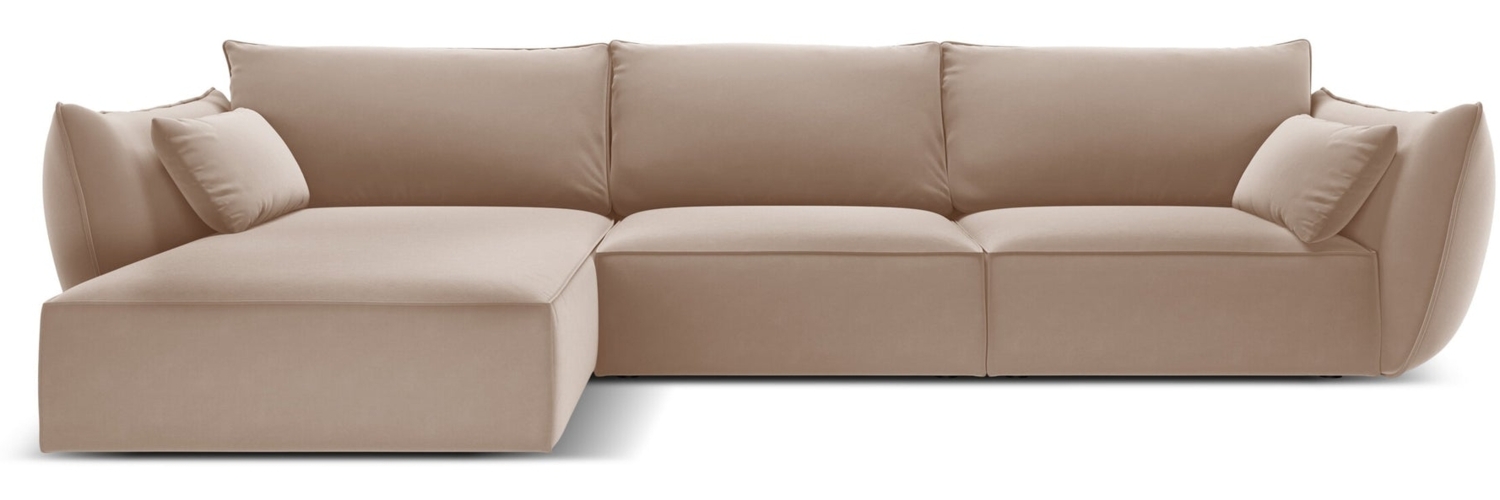 Micadoni Ecksofa Kaelle 4-Sitzer Links Samt Beige Bild 1