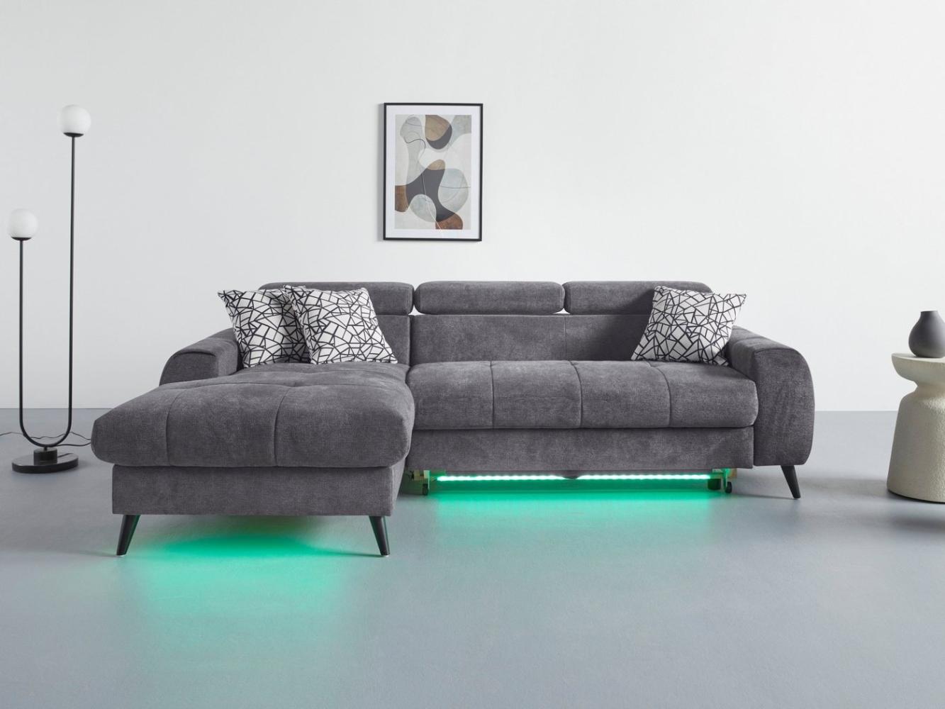 COTTA Ecksofa Mia L-Form, 3-tlg.-Kissen-Set, Recamiere, wahlweise mit oder ohne RGB-Beleuchtung Bild 1