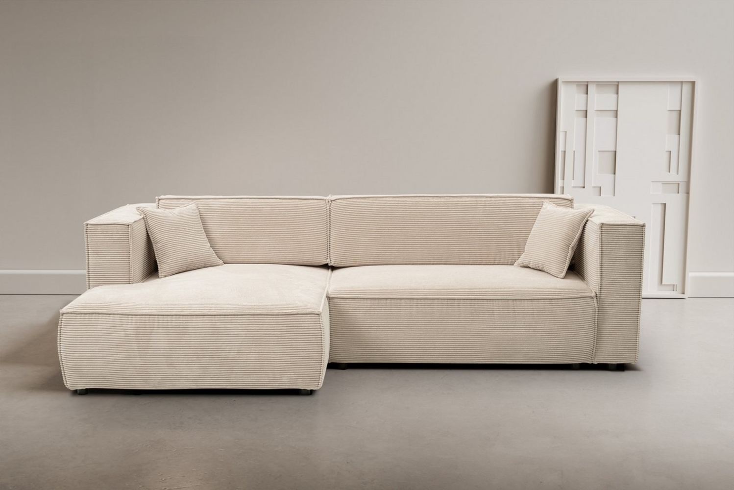 WERK2 Ecksofa Atlanta, Design Ecksofa mit hohem Komfort, Schlaffunktion & Bettkasten Bild 1