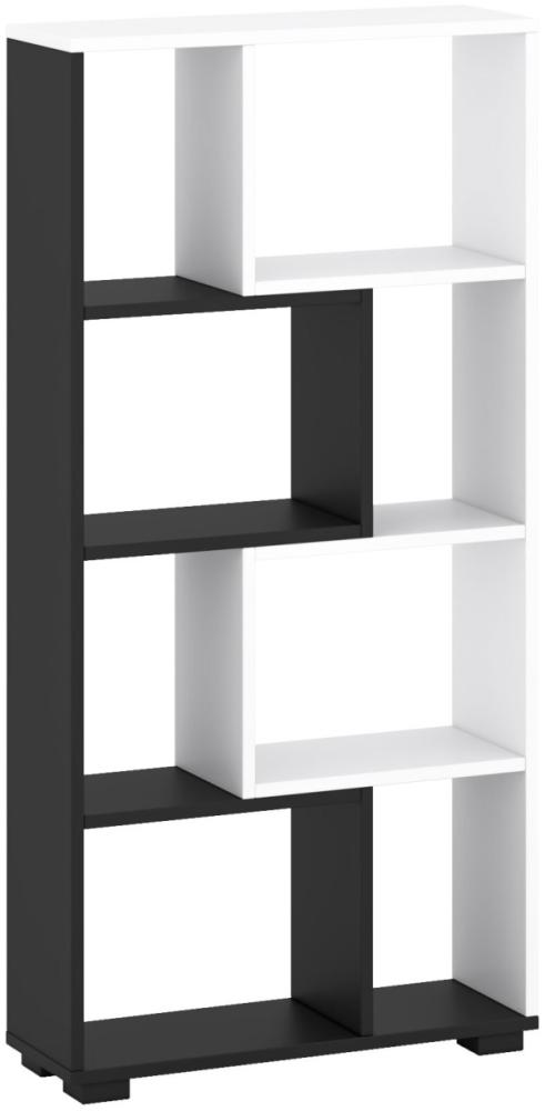 Bücherregal Split Raumteiler 60 x 20 x 120 cm schwarz weiß Bild 1