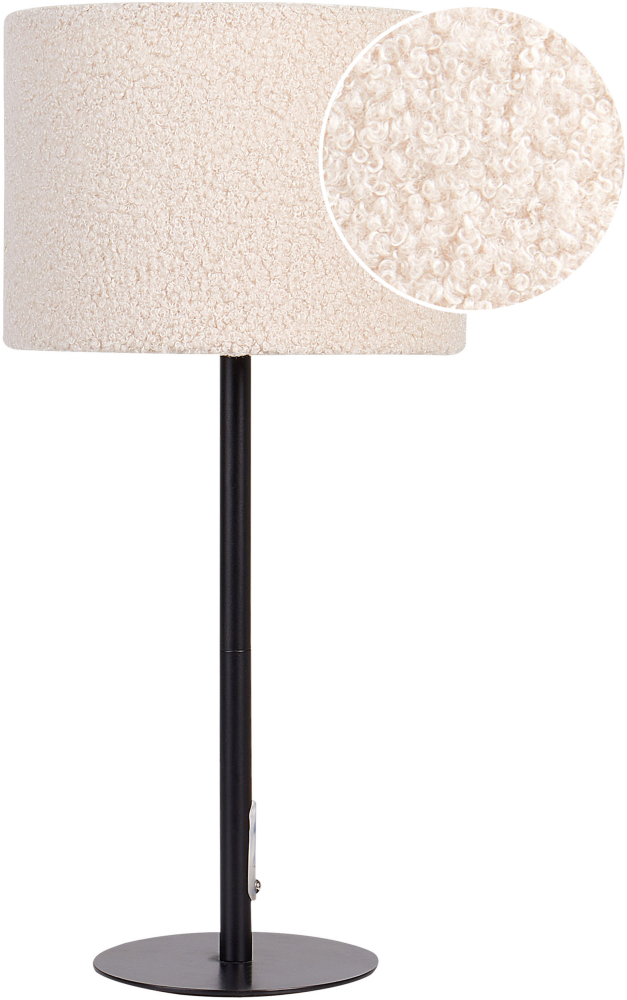 'Vinazco' Tischlampe aus Bouclé Beige, 20 x 20 40 cm Bild 1