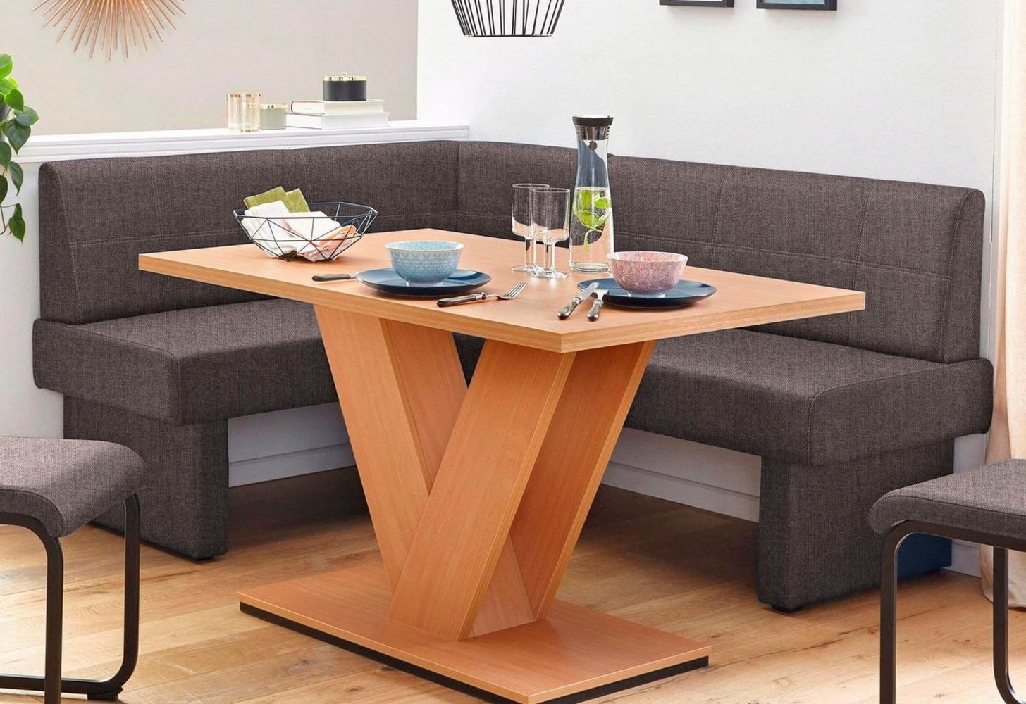 Home affaire Eckbank Nils, Sitz und Rücken gepolstert, verschiedene Qualitäten Bild 1