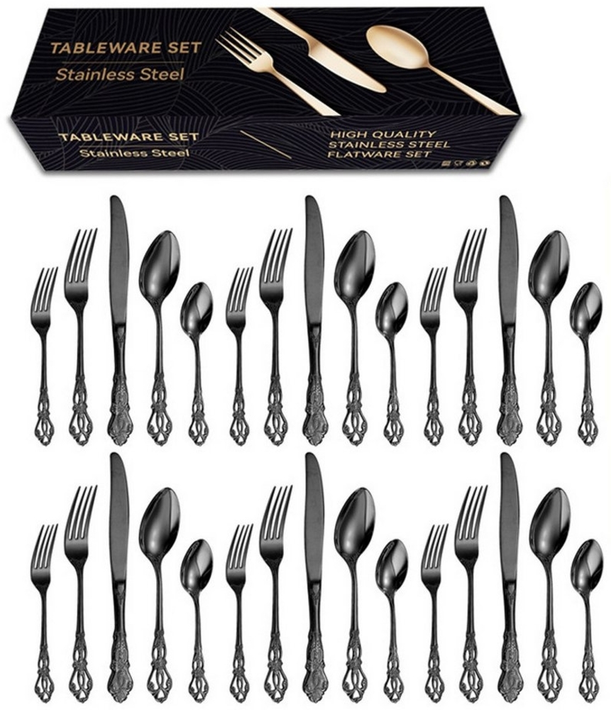 Coonoor Besteck-Set (30-tlg), Edelstahl, für 6 Personen, Elegantes Essbesteck Set (30-tlg), Edelstahl, mit Messer Gabel Löffel, Spülmaschinenfest Bild 1