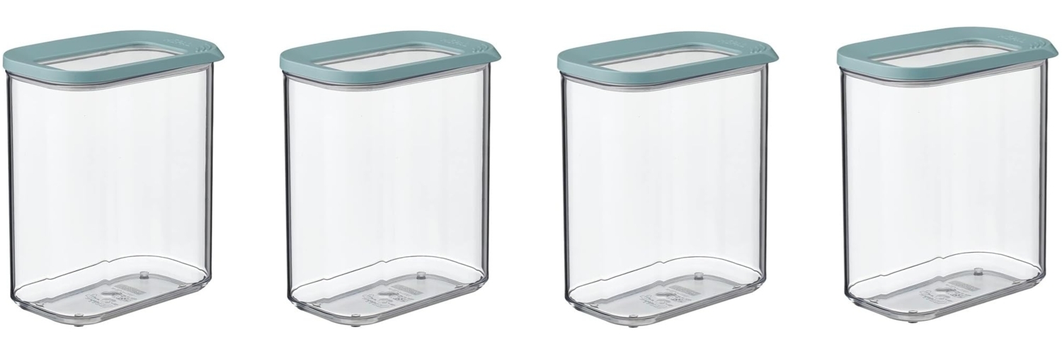 Mepal 4-teiliges Set Vorratsdosen mit Deckel - Lebensmittelbehälter Rechteckige - Küchenorganizer aus Kunststoff - Vorratsbehälter Luftdicht - 4 x 1500 ml - Nordic Green Bild 1