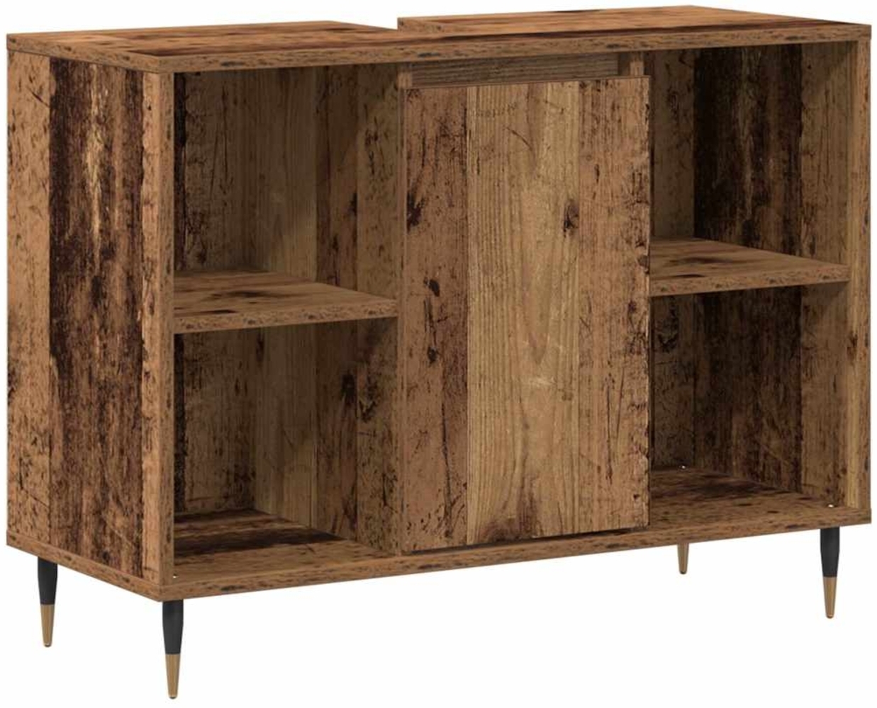 vidaXL Badezimmerschrank mit Tür Altholz 80 x 33 x 60 cm Holzwerkstoff 873892 Bild 1