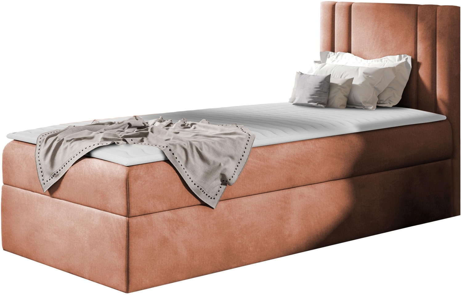 Boxspringbett 'Harlon Mini' rechts, orange 100x200 cm Bild 1