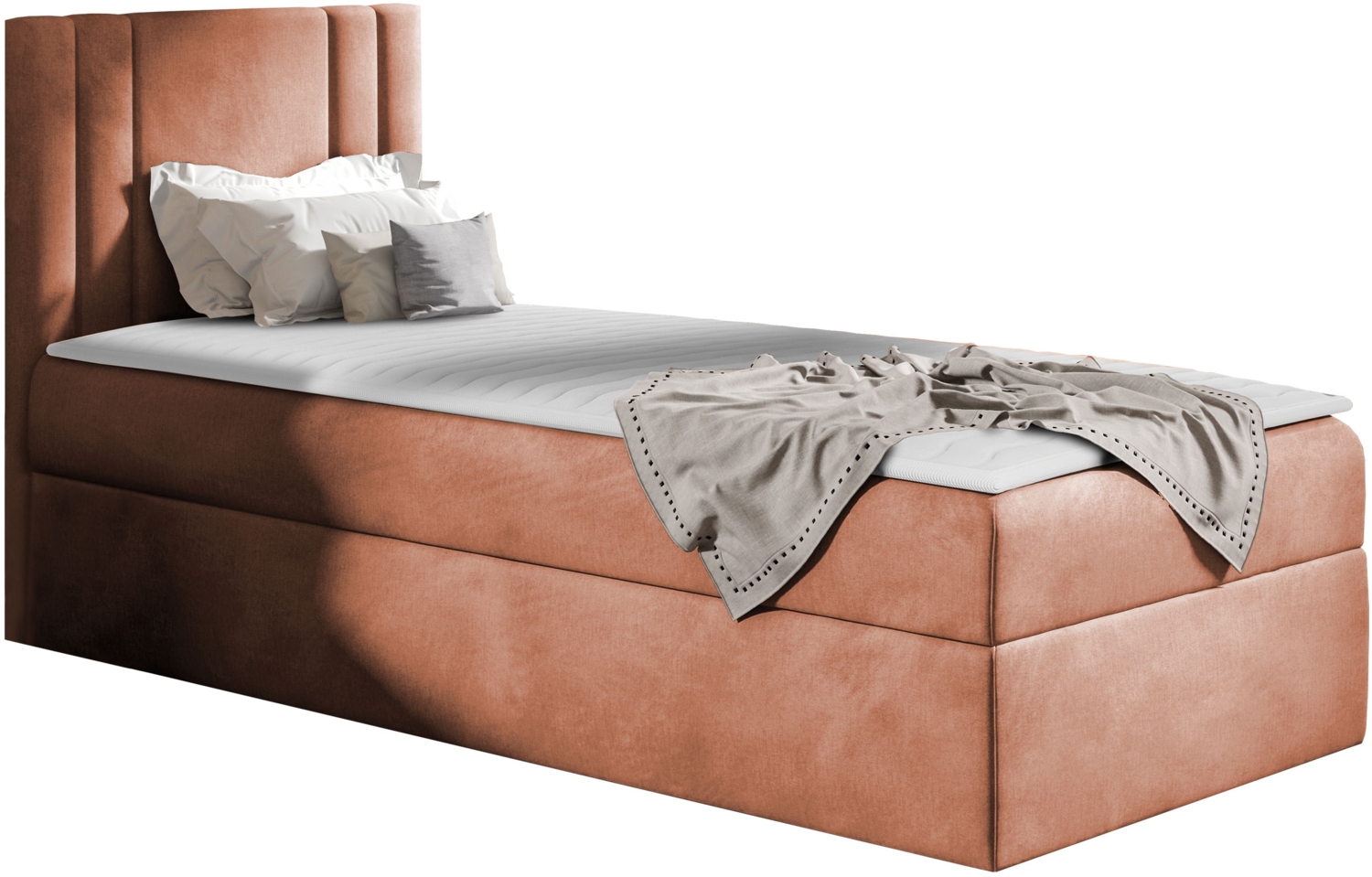 Boxspringbett 'Harlon Mini' rechts,  orange 100 x 200 cm Bild 1